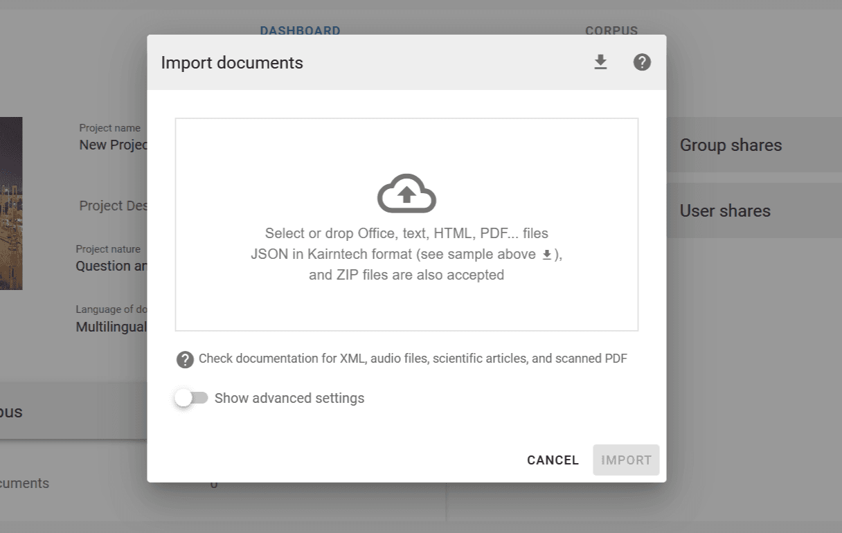 How to upload your documents? - Kairntech Documentation