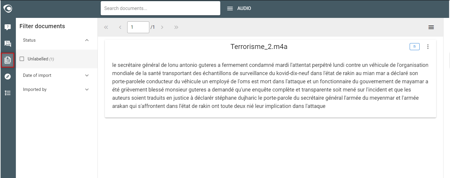 How to upload audio files? - Kairntech Documentation