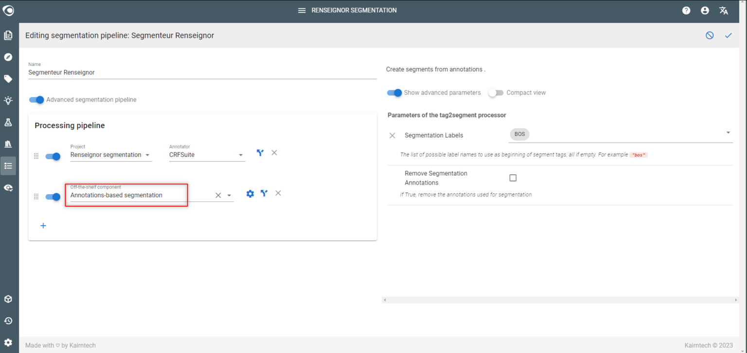 How to create a custom segmentation pipeline? - Kairntech Documentation